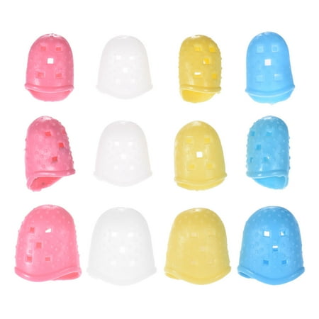 12pcs Guitar Fingertip Protectors Silicone Finger Guards for Ukulele Electric/Acoustic Guitar Bass 4 Colors(3 Size Large/Medium/Small for Each