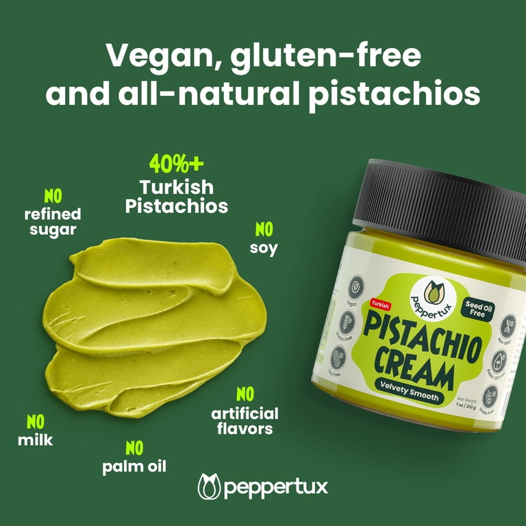 Peppertux, Turkish Pistachio Cream, Vegan, 7 oz, Gluten-Free and
