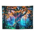 thumbnail image 5 of BCIIG Tapestry Reactive Tree of Life Tapestry Wall Hanging, Fantasy Forest Tapestries with Fairy Tales Tapestry Trippy Mushroom Tapestry for bedroom Glow in The Dark  60x50inch, 5 of 6