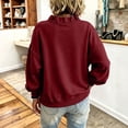 thumbnail image 3 of Womens Ruffle V Neck Long Sleeve Loose Fit Pullover Sweatshirt, Long Sleeve Drop Shoulder Relaxed Fit Soft Casual Pullover Sweatshirt, 3 of 5