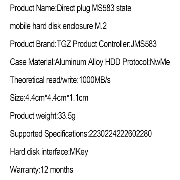 Estación de acoplamiento SSD Base de disco duro móvil M Key M.2 NVME/SATA Conveniente y útil