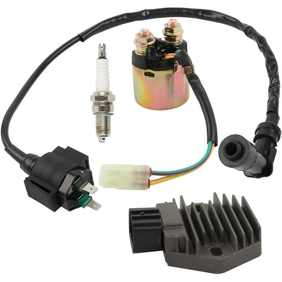 labwork Voltage Regulator Rectifier & Starter Solenoid Relay & Ignition Coil Replacement for 1998-2001 Rancher 350 TRX350FM TRX350TE TRX350FE TRX350TM 2000-2006 Foreman 450 TRX450ES