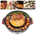 thumbnail image 5 of Miumaeov 2 in 1 Electric Hot Pot 3.6L Red Smokeless Grill and Hot Pot Portable Household Grill with Temperature Control BBQ Grill Pot Barbecue Plate for 2-5 People AC110V 2200W, 5 of 12
