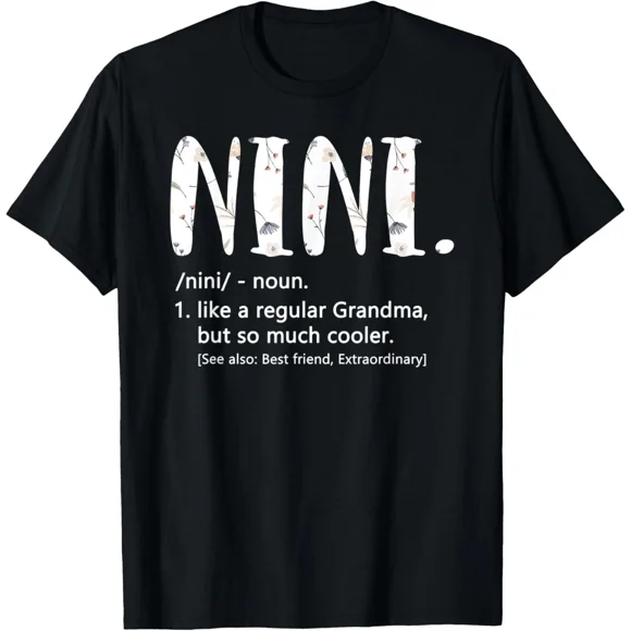 Nini Personalized Grandma Name Mother Day Cute Floral Aesthetic Unisex T-Shirt Z01352, up to size 5XL