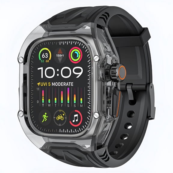 GJX Bands Case Compatible with Watch Ultra 2/1 49mm, Sport Series Rugged Cover Strap Military Protective Bumper for 49mm for Men Women, Black