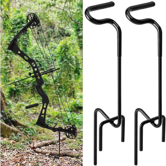 Ebaokuup 2 Pcs Hunting Blind Bow Holder with Rubber Coated Stake