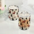 thumbnail image 2 of Yayeee 4 Pack Qtip Holder Bathroom Cotton Swab Canister with Lid Clear Dispenser Set, Beige Christmas Plaid, 2 of 6