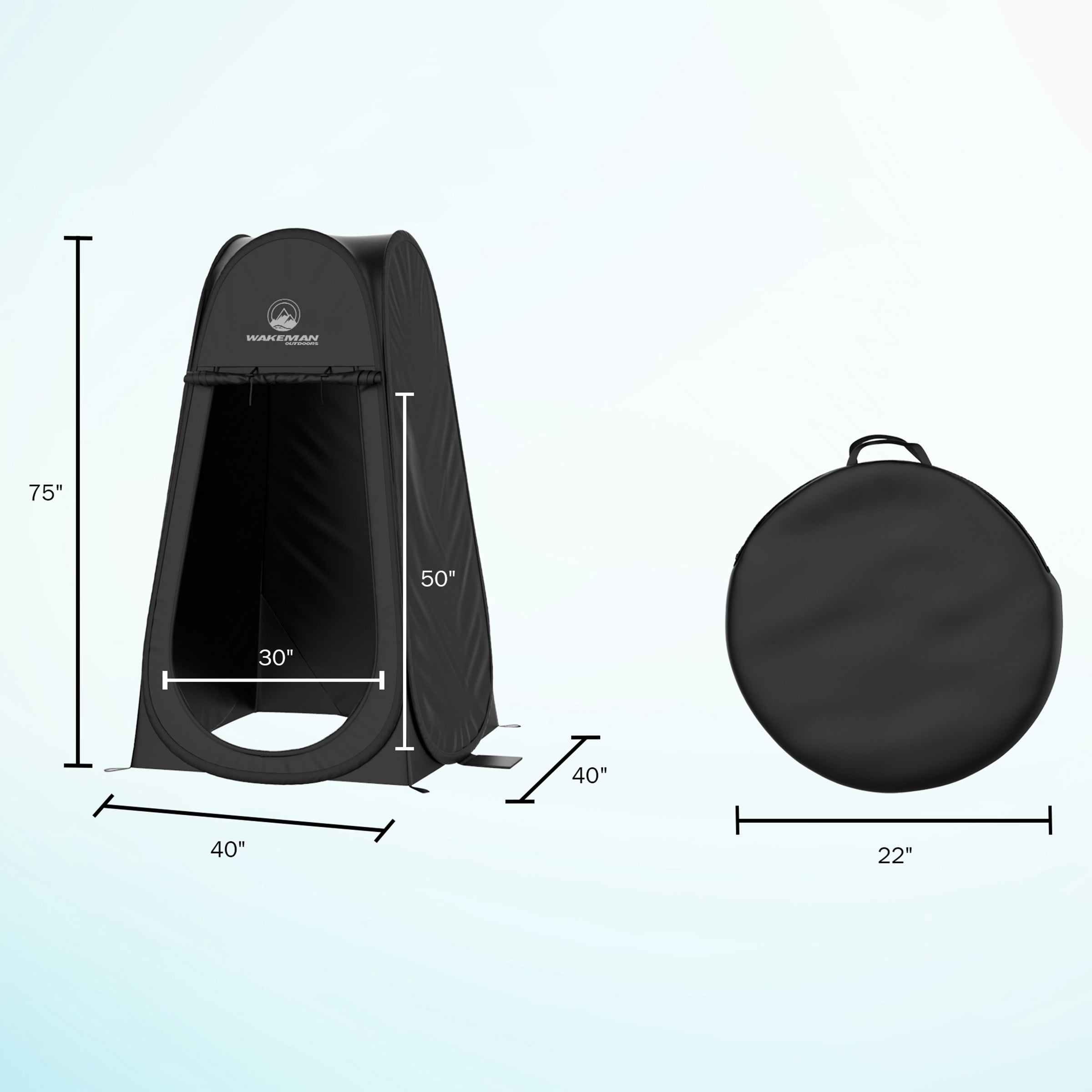 Portable Pop Up Pod- Instant Privacy Shower & Changing Tent- Collapsible Outdoor Shelter for Camping Beach & Rain with Carry Bag by Wakeman Outdoors
