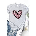 thumbnail image 2 of Leopard Pink Heart Graphic Tee T-Shirt, 2 of 8