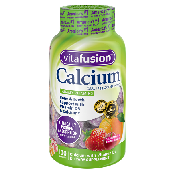 Vitafusion Calcium Supplement Gummy Vitamins, 100ct