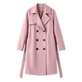thumbnail image 4 of Biaocheng Women's Double Breasted Lapel Long Coat Button Front Long Sleeve, 4 of 6