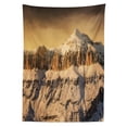 thumbnail image 3 of Ambesonne Winter Tablecloth Rectangular Table Cover, Overcast Sky Mountain, 60"x84", Sepia, 3 of 4