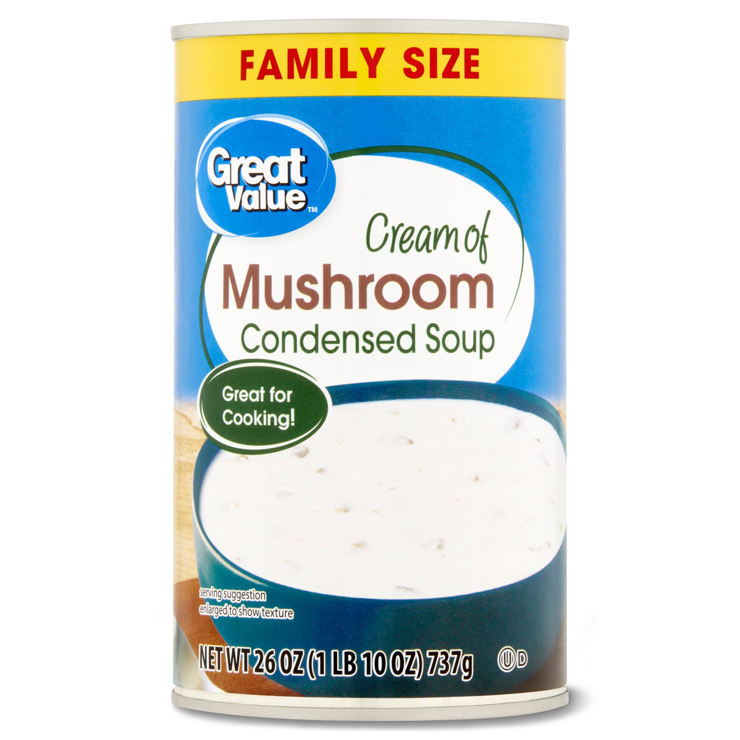 Great Value Cream of Mushroom Condensed Soup Family Size, 26 oz