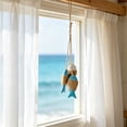 thumbnail image 4 of Wooden Coastal Wall Art, Hanging Beach Wall Decor with Rope, Nautical Wall Decor with Starfish & Seahorse & Fish for Bedroom Living Room, 4 of 7