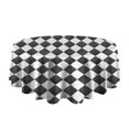 thumbnail image 5 of Black and White Checkerboard Checkered Pattern Round Tablecloth 60"x60",Wrinkle Wipeable Table Cloth for Kitchen Dining Room Picnic Patio Party, 5 of 6