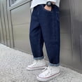 thumbnail image 5 of RUTAYY Toddler Boys Wide Leg Jeans Loose Fit Denim Vintage Trousers Casual Jeans Streetwear Pants Breathable Pants, 5 of 9