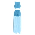 thumbnail image 4 of Posijego Womens Summer Two Piece Outfit Sleeveless Crop Tank Top See Through Skirts Shorts Matching Set, 4 of 7