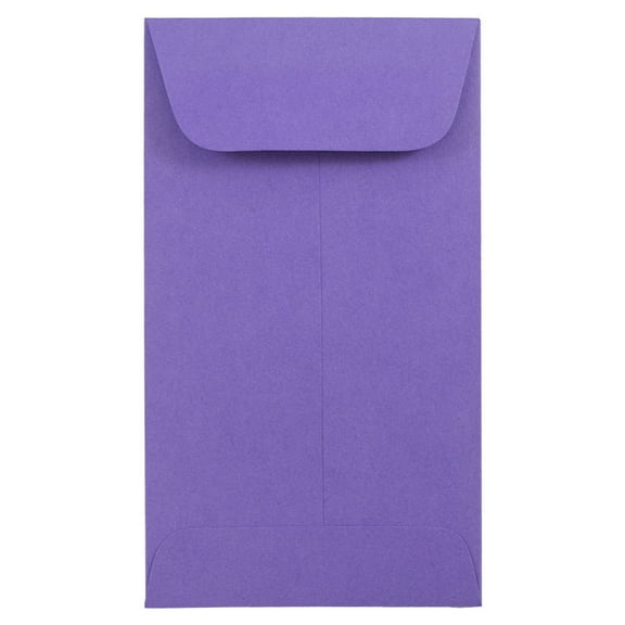 JAM Paper #6 Coin Envelopes, 3 3/8 x 6, Violet, 100/Pack