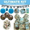 Light Blue Camo Party Ultimate Tableware Kit Serves 8 - Party Supplies