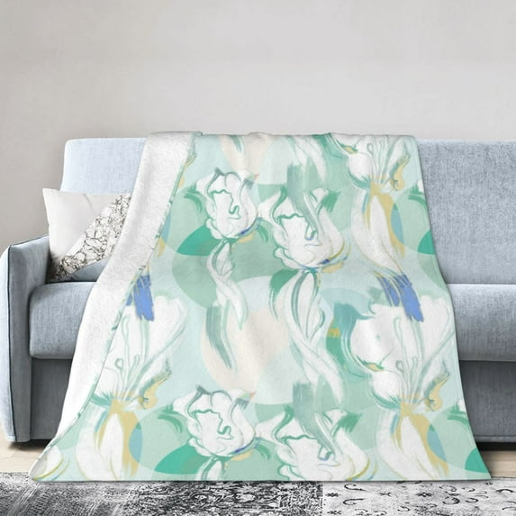 Throw Blanket Abstract Graffiti Flower For Couch-Ultra-Soft Micro Fleece Sofa Bed Camping Travel Blanket For Kid Baby Boys Girls Adults 50"X40"