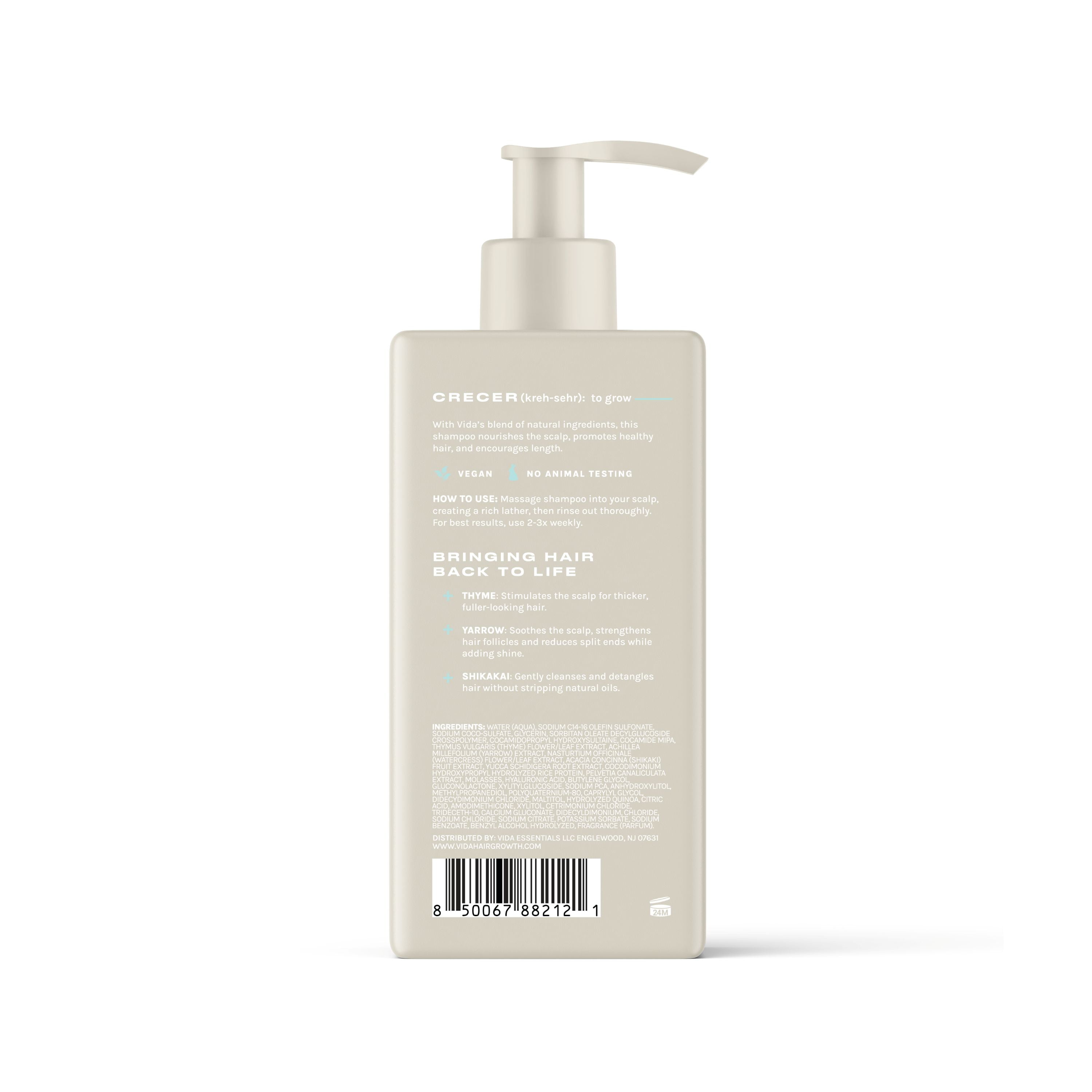 Vida Crecer Hair Grōth Shampoo 10 oz, Moisturizing, All Hair Types
