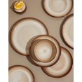 thumbnail image 6 of Ceramic Dinnerware Sets for 6, 18 Pieces Stoneware Plates and Bowls Sets, Chip and Crack Resistant Dishes, Dishwasher & Microwave Safe Dishware Sets, Brown Yellow, 6 of 7