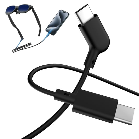 Cable de carga ToKismet USB-C delgado de 1.2 m y 20 Gbps para anteojos AR