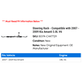 thumbnail image 2 of Steering Rack - Compatible with 2007 - 2009 Kia Amanti 3.8L V6 2008, 2 of 2