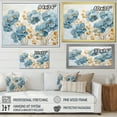 thumbnail image 4 of Designart "Petals Of Elegant Gold And Blue Pansies I" Pansies Floater Framed Wall Decor, 4 of 5
