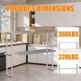 thumbnail image 3 of Bingirl Stainless Steel Overshelf Shelves for Work and Prep Table 12 x 48 Inch 2 Tier Double Deck Overshelf with Adjustable Shelf Commercial Countertop Shelf for Kitchen Restaurant, 3 of 7
