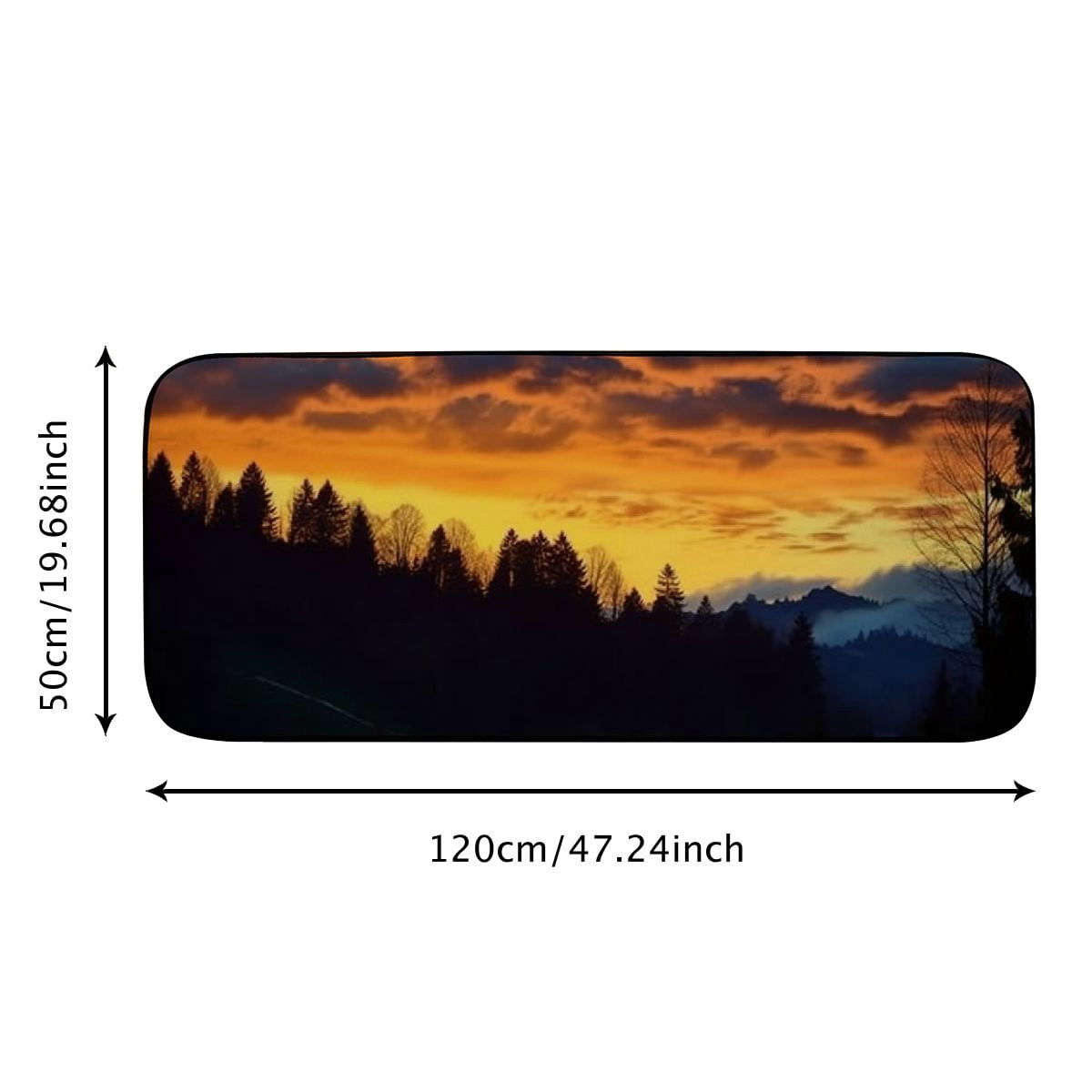 PHYHOO Decorative Door Mat, Door Mat with Non-Slip Rubber Backing, Easy Cleaning, Traps Dirt, Rug for Entry, Patio, Garage - Forest Nature Sky Landscape Twilight Clouds 19.68*47.24 in