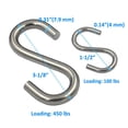 thumbnail image 5 of DGOL 4 paquetes de ganchos en forma de S de acero inoxidable 304 resistentes de 3-1/8 pulgadas de largo, carga de 450 libras, 5 of 5