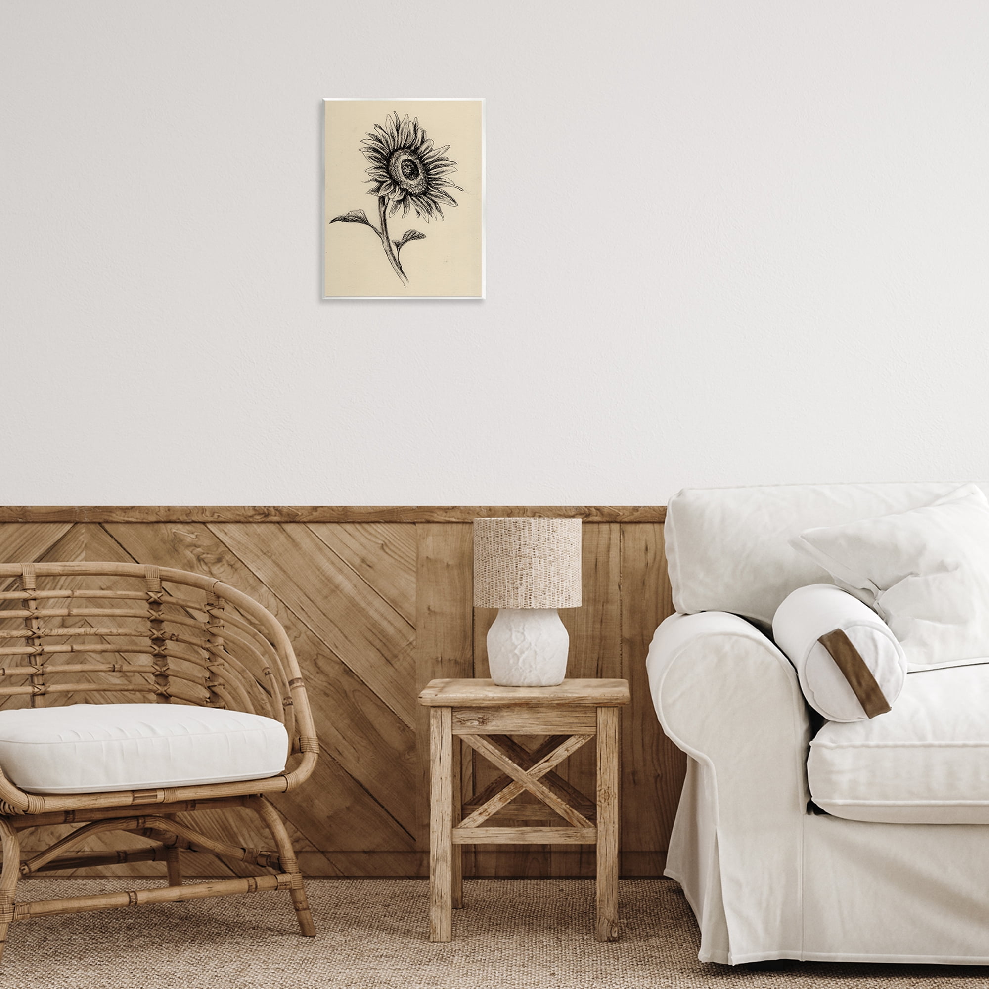 Stupell Industries Sunflowers in Charcoal Wall Plaque Art, design by Leah Noel Art