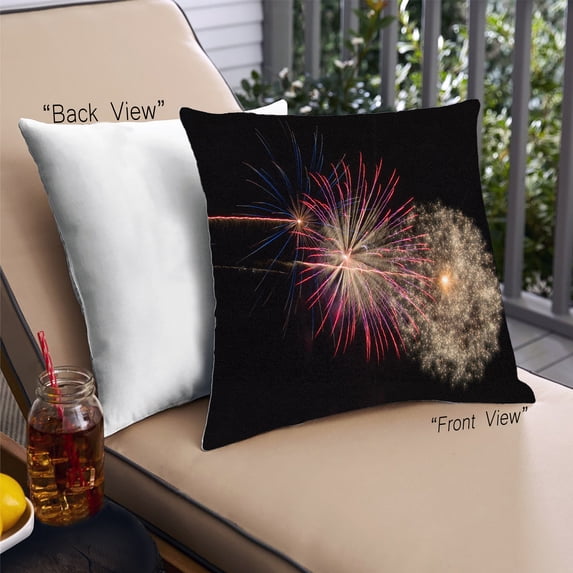 Ahgly Company Games Fireworks Outdoor Throw Pillow, 18 inch by 18 inch