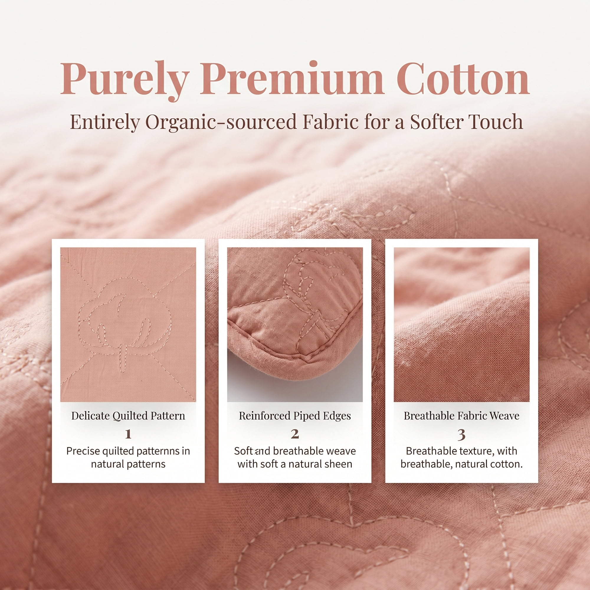Unique Bargains 1 Pack Breathable Hypoallergenic Cotton Pillow Protector Pink