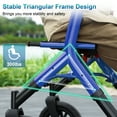 thumbnail image 5 of MAXWALK Rollator Walker for Tall Seniors, 12'' All Terrain Big Rubber Wheels, Foldable Walker with Backrest, Adjustable Handle & Seat for 5.3-7ft, Blue, 5 of 10