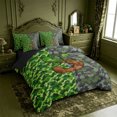 thumbnail image 2 of meiyoeat Pixel Game Alphabet S 7 Pieces Full Size Bedding Sets For Boys,Abstract Geometric Grid Camouflage Print Full Size Bed in a Bag,Black Reversible, 2 of 7