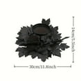 thumbnail image 3 of PALIFEUR Black Leaves Candle Rings Wreaths, Candle Rings Fall Decor, Reusable Artificial Flower Garland for Halloween Table Centerpiece, Halloween Candle Holders Ring Decorations, 3 of 3