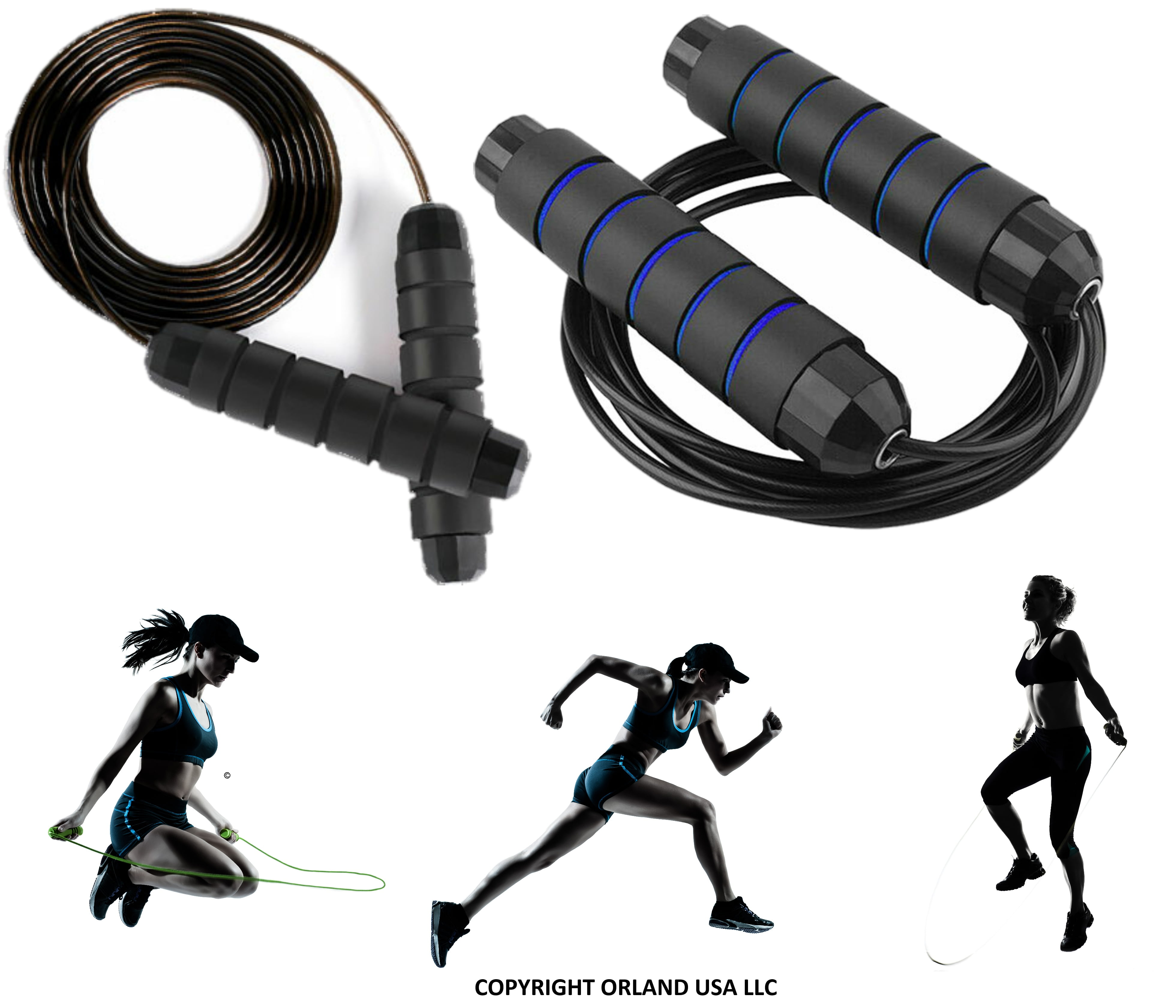Mornex 2Pack-Skipping Rope,Tangle-Free with Ball Bearing Cable Speed Jump Rope and Memory Foam Handles,Men,Women and Kids,Suitable for Aerobic Exercise,Exercise Fitness