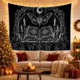 thumbnail image 2 of Moth and Book Open on Altar, Mystical Celestial Gothic Engraving Art for Dark Art Lovers, Occult Wall Decor, Halloween Gift Tapestry Wall Hanging for Bedroom, Living Room and Dorm, 2 of 4