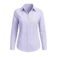 thumbnail image 6 of BCSIOAOI Womens Tops,Collared Gingham Plaid Button Long Sleeve Slim Fit Casual Shirts Purple XL, 6 of 6