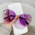 thumbnail image 1 of Luxury Brand Design Vintage Rimless Rhinestone Sunglasses Women Men Fashion Sun Glasses Oversized Sunscreen Shades, 1 of 5