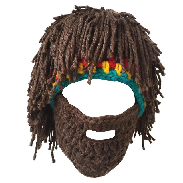 Gorros tejidos a mano divertidos, sombreros con barba parodia, peluca hecha a mano, gorro, bigote falso, decorativo