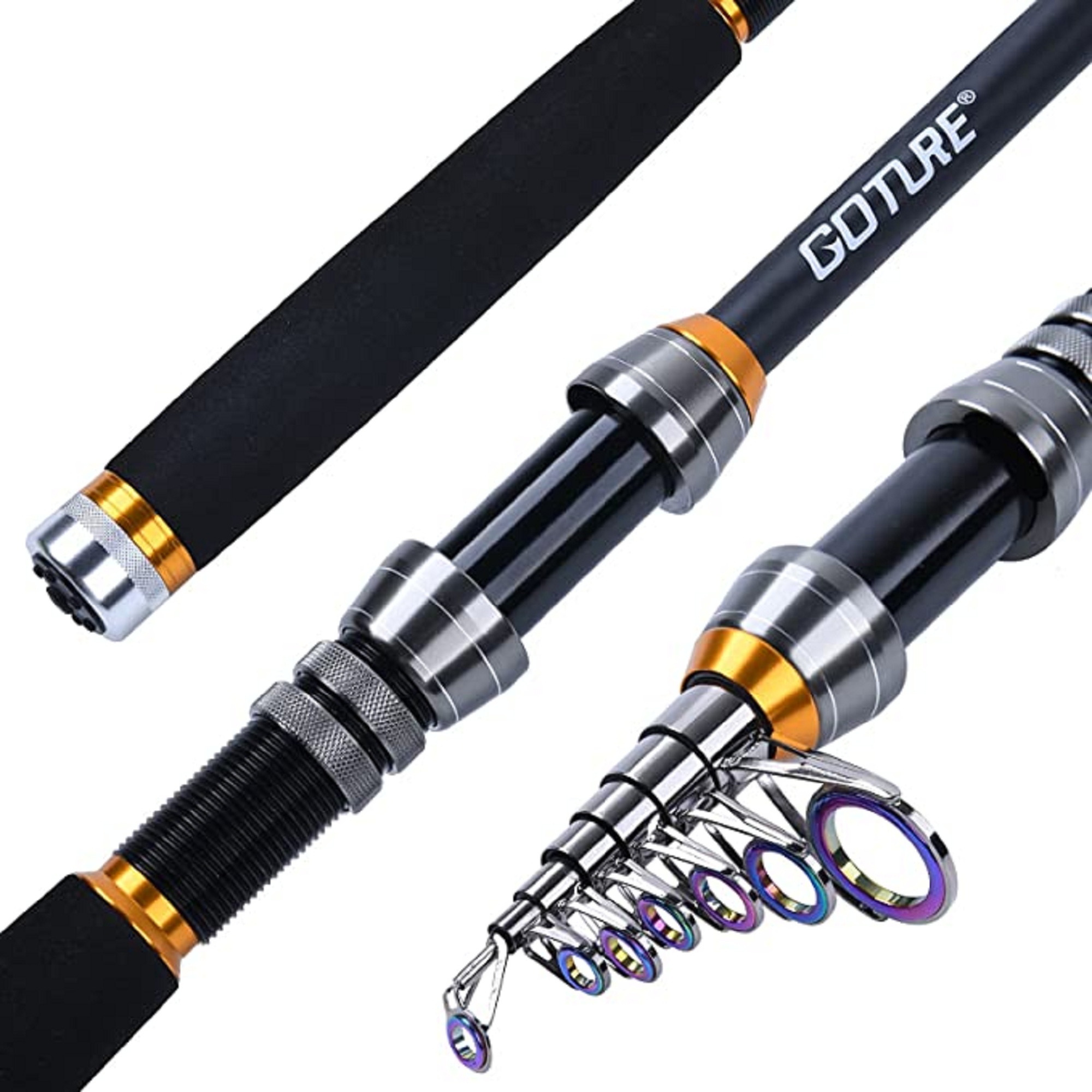 Goture Fishing Rod Telescopic Portable Fishing Pole Ultralight 24 Ton