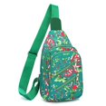 thumbnail image 2 of Jiibva Chinese Flower Printed Sling Bag Chest Bag for Men Women, Lightweight Casual Crossbody Bag Shoulder Bag for Hiking Cycling Traveling, 2 of 7