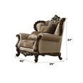 thumbnail image 4 of ACME Latisha Chair with Nailhead Trim in Tan Pattern Fabric and Antique Oak, 4 of 5