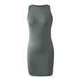 thumbnail image 4 of WEIGFI Womens Dresses Summer Casual Work Elegant Dress Club Party Evening Bodycon Outdoor Daily Wear Crew Neck Sleeveless Stretchy Slim Fit Solid Color Comfort Vacation Sundress,Grey,XS, 4 of 5
