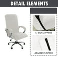 thumbnail image 2 of Shukii Velvet Office Chair Cover Stretch Computer Chair Cover Washable Chair Covers Chair Seat Cushion Protector Cover Ivory Large, 2 of 7