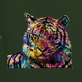 thumbnail image 5 of Wild Bobby, Colorful Rainbow Tiger Animal Lover Mens Graphic Tank Top, Forest Green, X-Large, 5 of 5