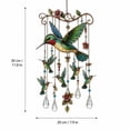 thumbnail image 2 of Stained Glass Window Hanging Hummingbird Suncatcher Glass Decorative Outdoor Wind Chimes with Crystal Glass Beads for Patio Balcony Backyard Home Decoration 1 Pack, 2 of 7